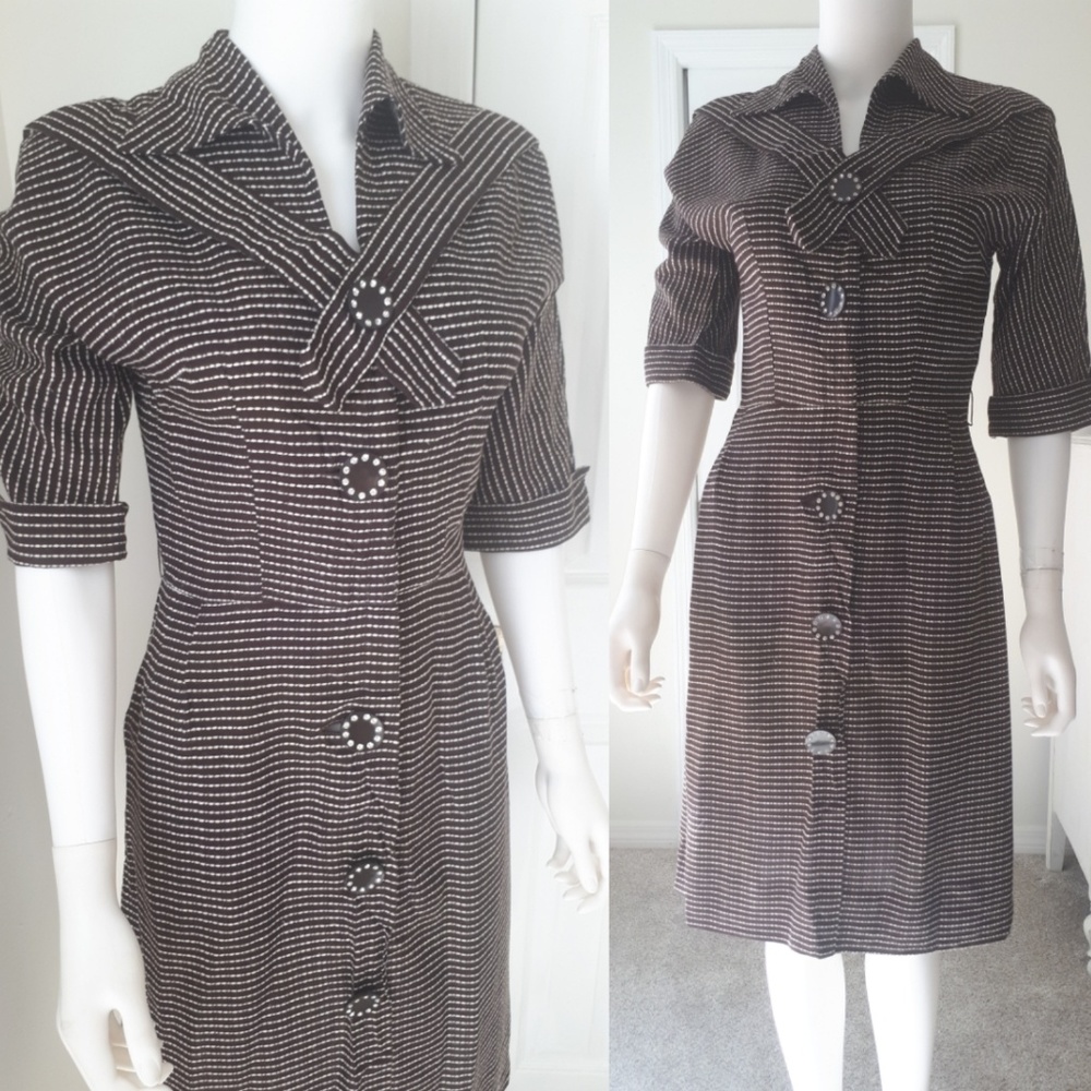 Vintage 1940s Smart Sparkle Wiggle Dress - Picture 1 of 8
